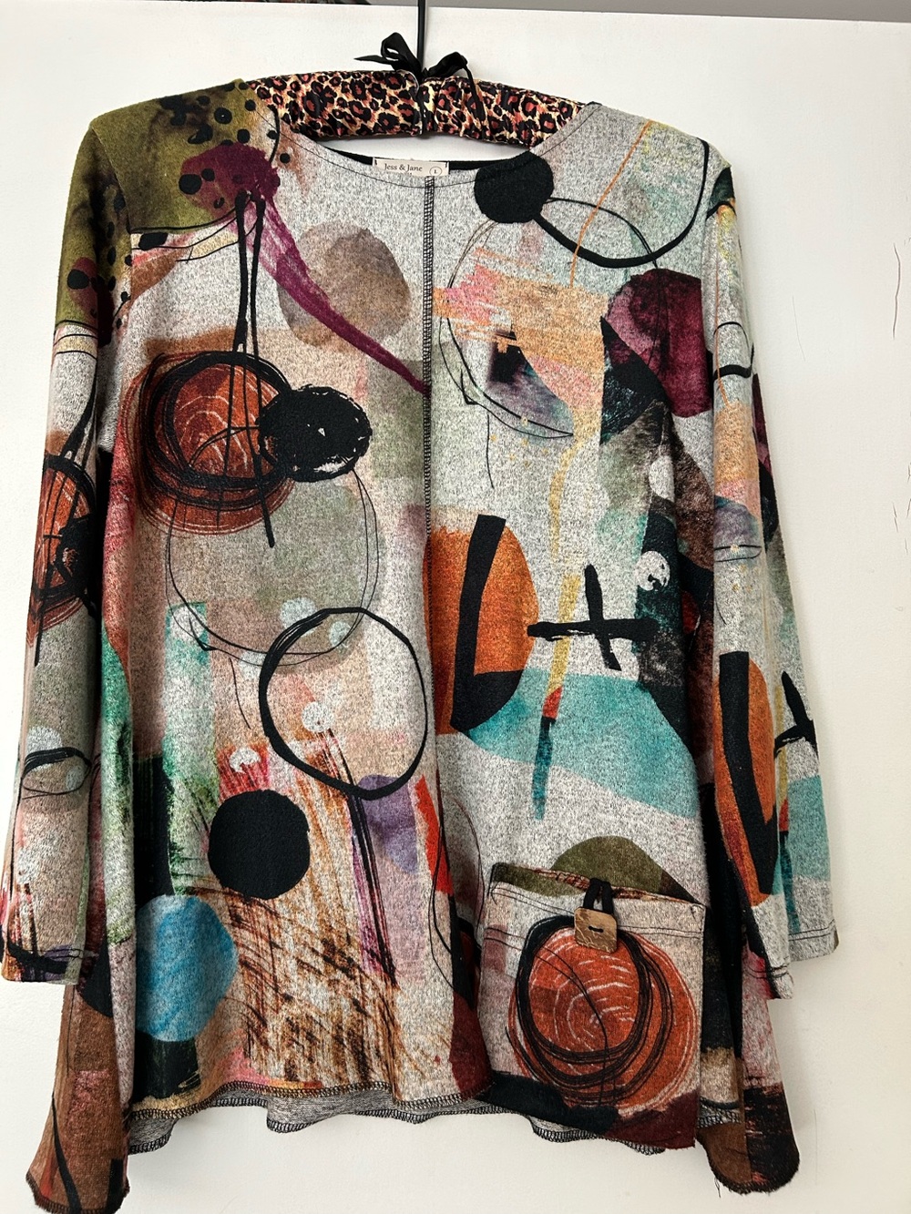 Abstract Print Longline Skirt - Multicolor